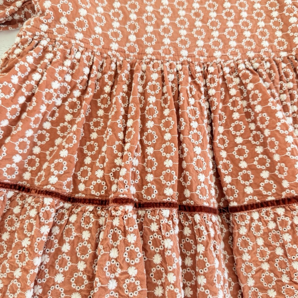 Pink chicken girls maribelle dress - orange daisy eyelet Size 8Y Prairie Cottage - Picture 3 of 8